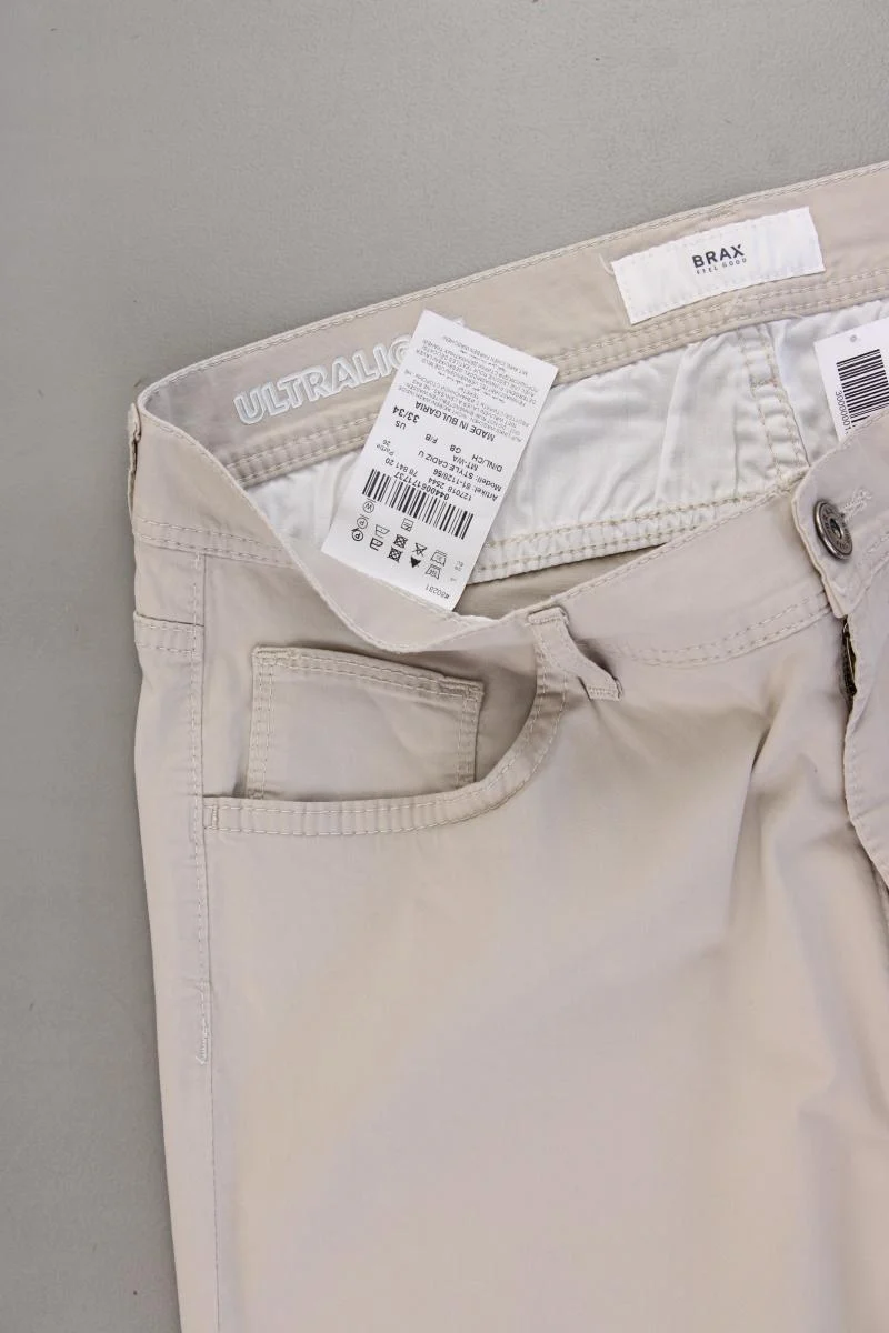 Brax Five-Pocket-Hose für Herren Gr. W33/L34 neuwertig creme aus Baumwolle