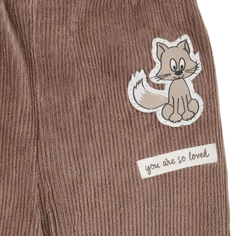 BONDI Baby Jungen Cord Laufhose "Hello little one" 94017 | Schoko