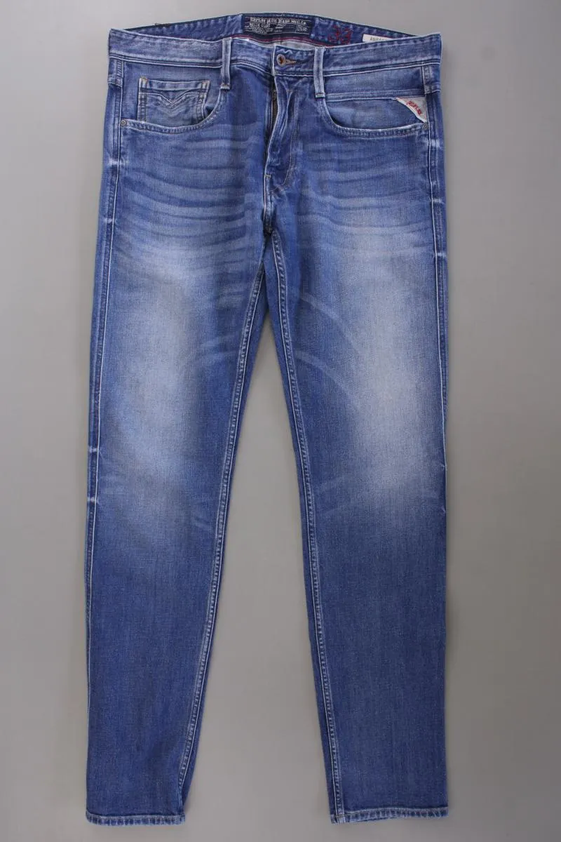 Replay Straight Jeans für Herren Gr. W33 blau