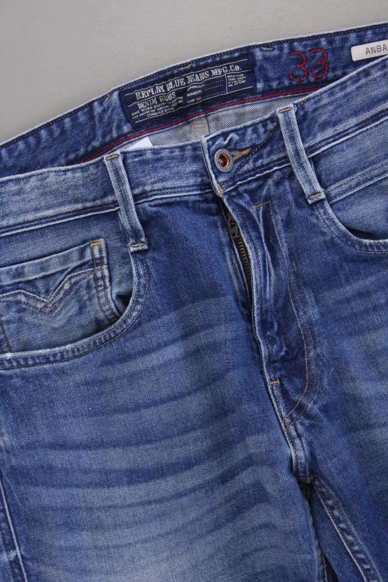 Replay Straight Jeans für Herren Gr. W33 blau