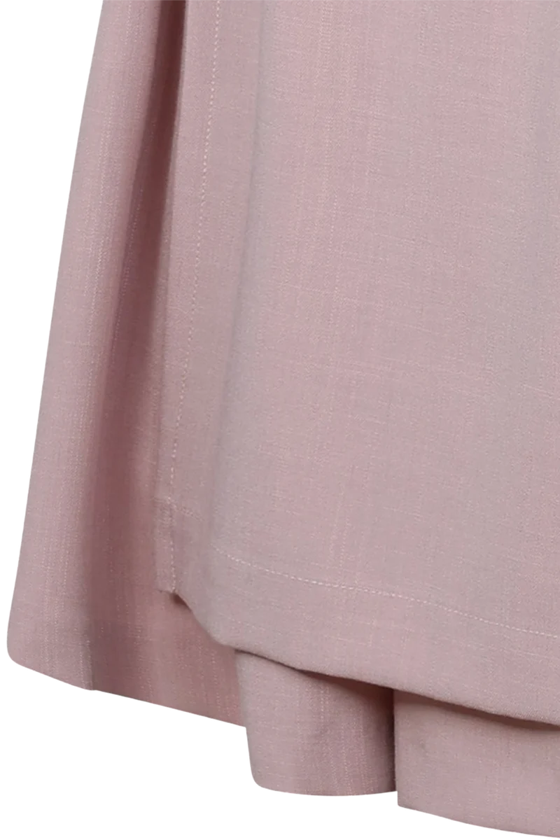 Monochromes Midi-Dirndl mit Schließe und Flügelärmel - blush