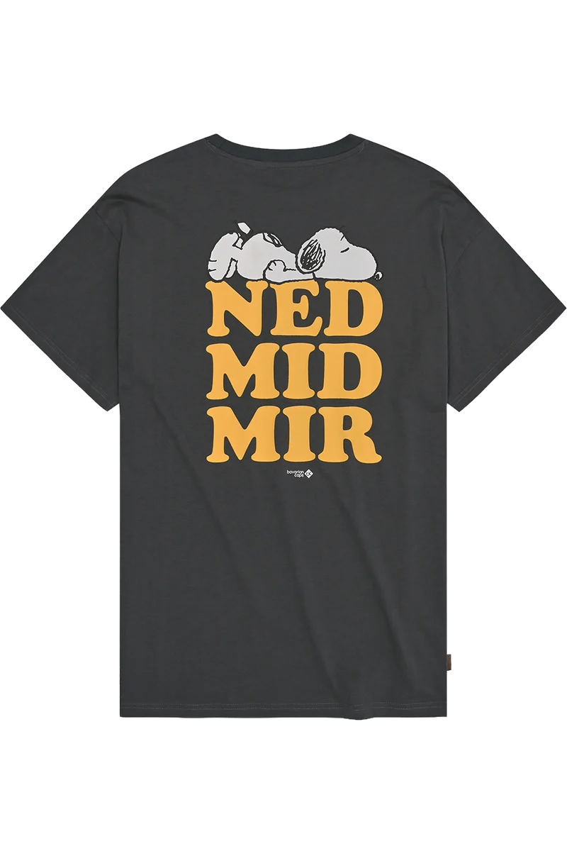 Herren T-Shirt Peanuts 'Ned mid mir' - dunkelgrau