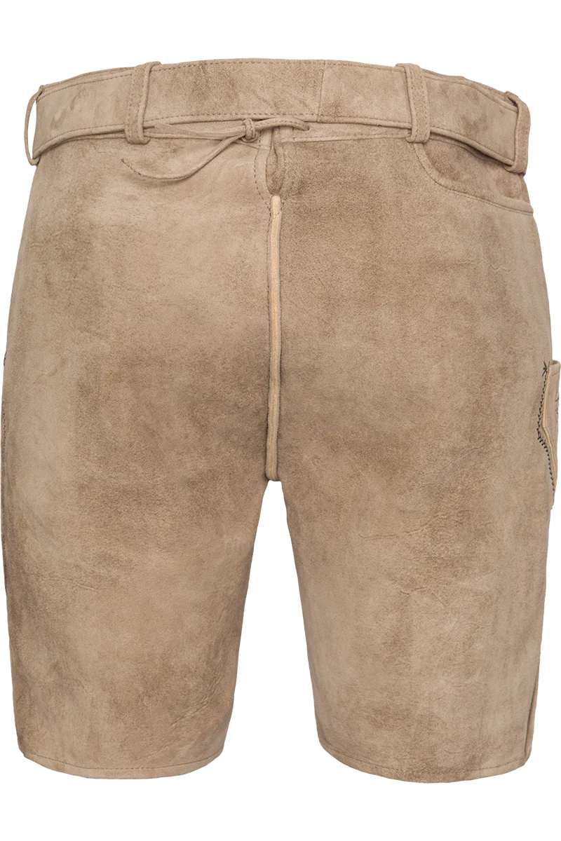 Herren Lederhose kurz mit Gürtel - linde schwarz