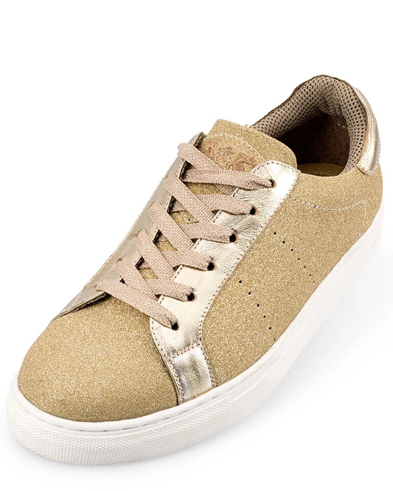 MADDOX Damen Glitzer Schuhe Sneaker "Patrizia" | Gold