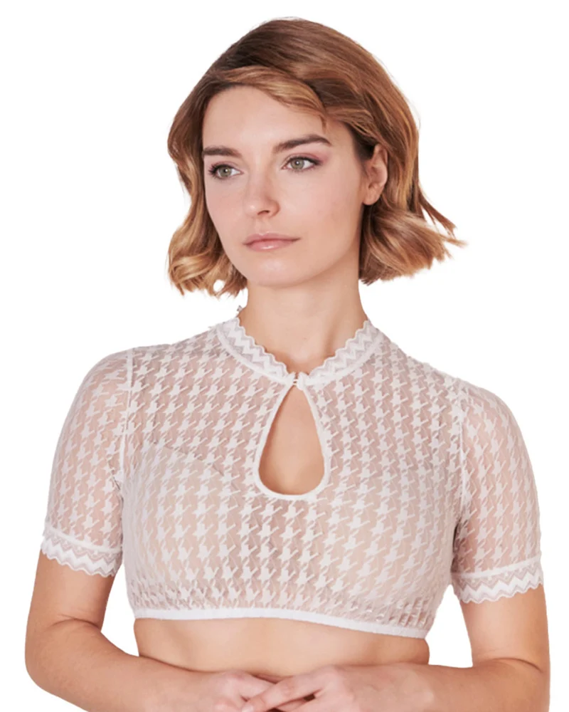 Krüger Collection Dirndlbluse "Bernarda" Kurzarm 216367 | Ecru