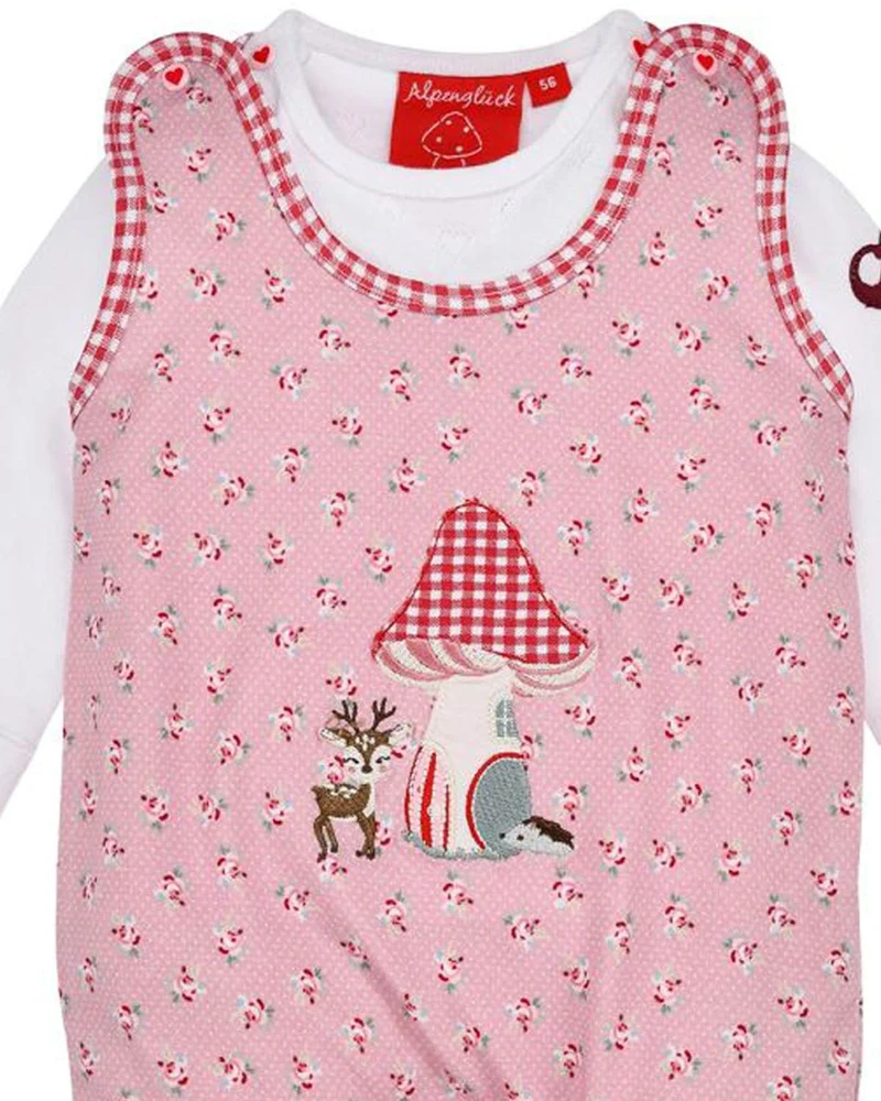BONDI Baby Strampler Strampelanzug "Blumenallover" 86928 | Rose