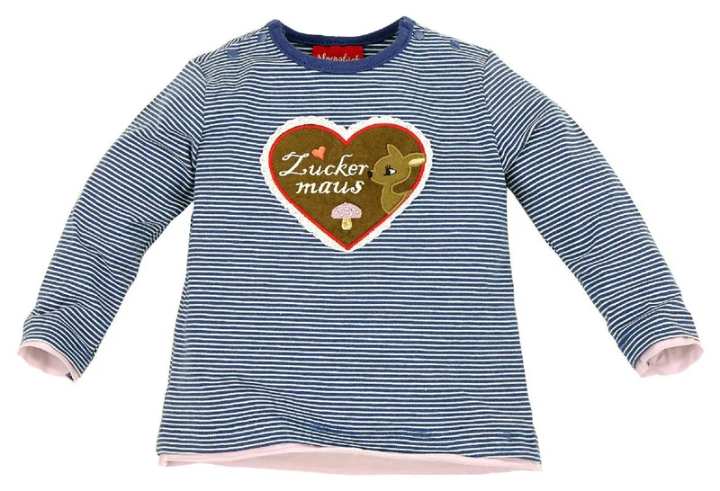 BONDI Langarm T-Shirt ´Zuckermaus´ - Blau Weiß gestreift