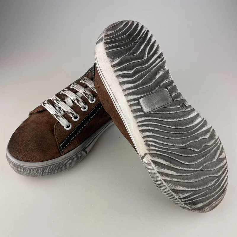MADDOX Kinder Leder Schuhe Sneaker "Oskar" | Nappato Wood