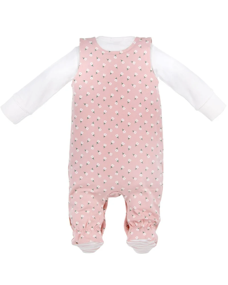 BONDI Baby Strampler "Blumenallover" 93946 | flower allover Rosa - Babystrampelanzug