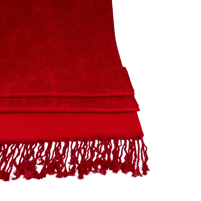 Halstuch aus Viscose - Stola Schal 185 x 70 cm | Dunkelrot