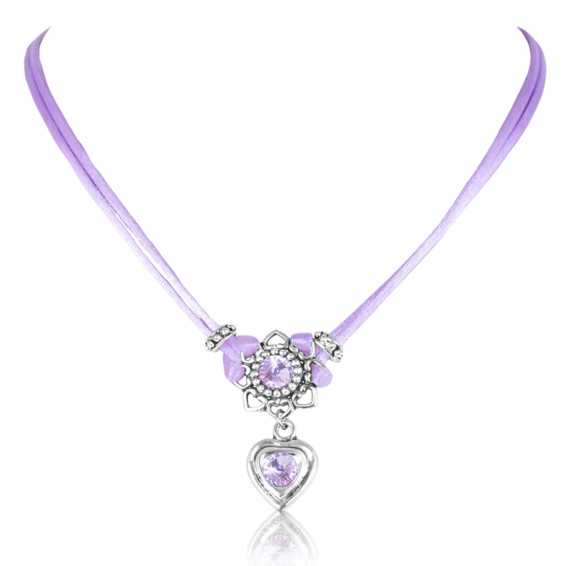 LUISIA® Halskette "Chiara" Herzblüte - Kristalle von Swarovski® | Flieder