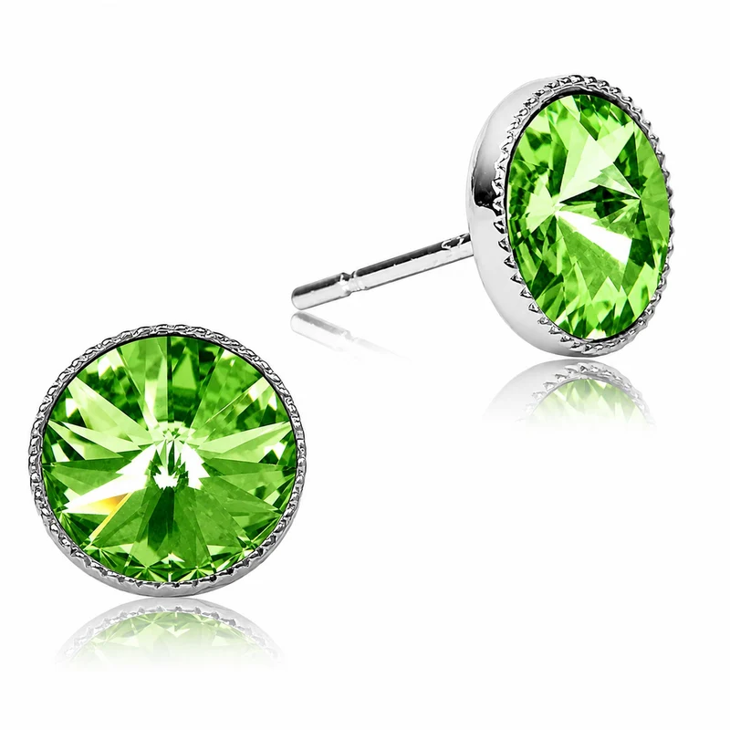 LUISIA® Solitär Ohrstecker "Joy" mit Kristallen von Swarovski® | Peridot