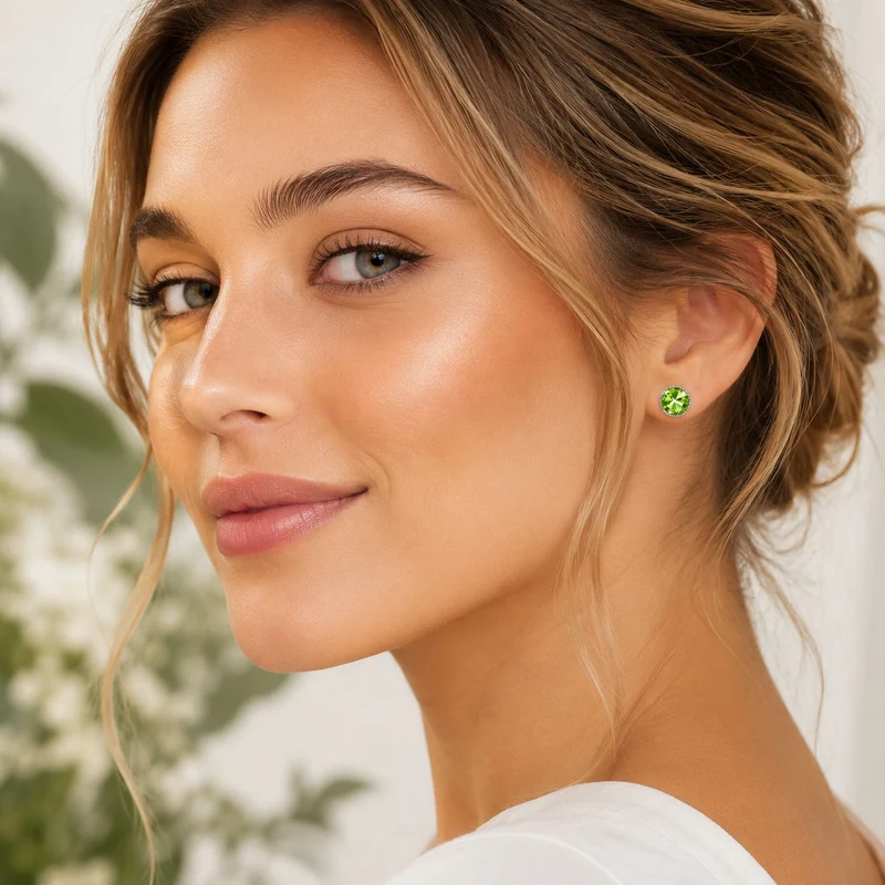 LUISIA® Solitär Ohrstecker "Joy" mit Kristallen von Swarovski® | Peridot