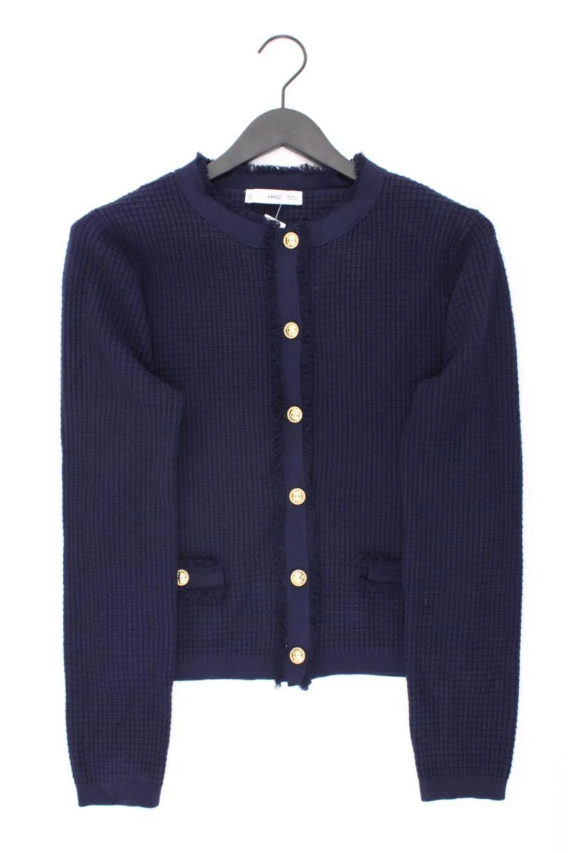Mango Strickjacke Gr. XL Langarm blau aus Viskose
