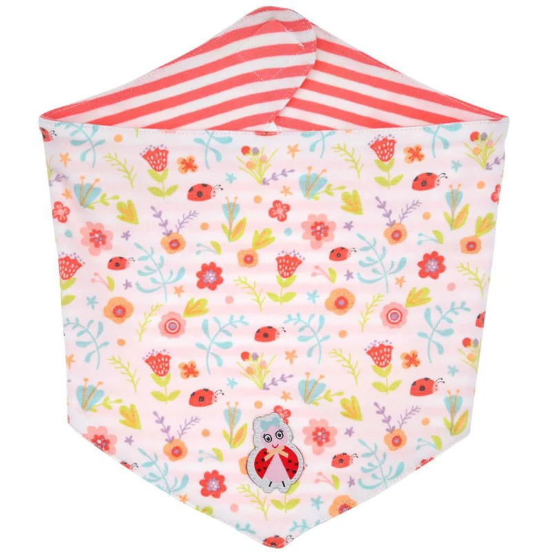 BONDI Baby Halstuch "Blümchen und Käfer" 93698 - Weiß / Bunt | Dreieckstuch
