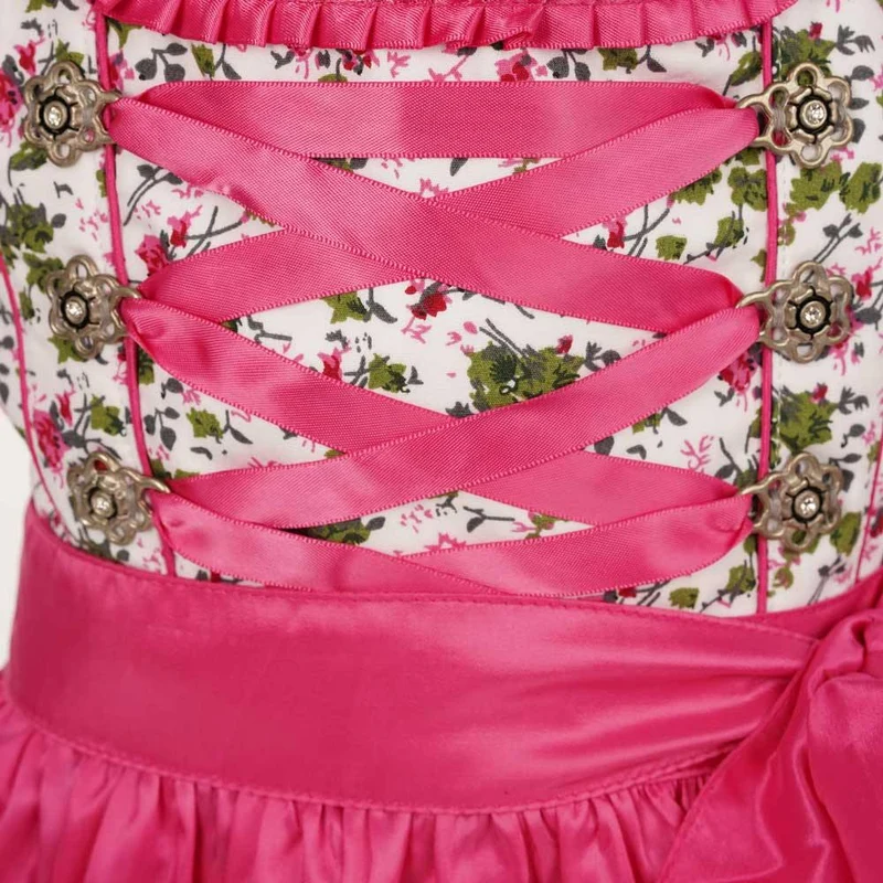 MADDOX Kinder Dirndl "Zermatt" 3-tlg. | Streublümchen Pink Weiß