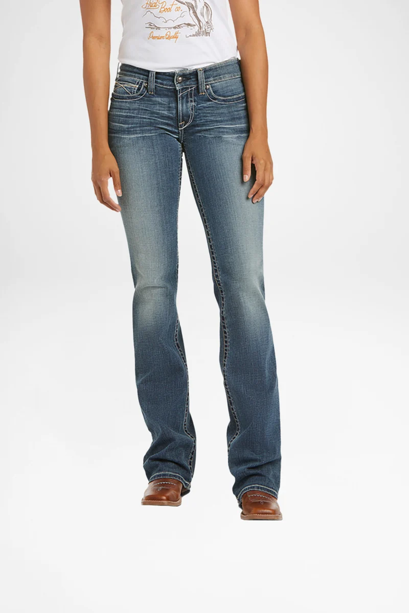 R.E.A.L WHIPSTITCH Mid Rise Damen Blau