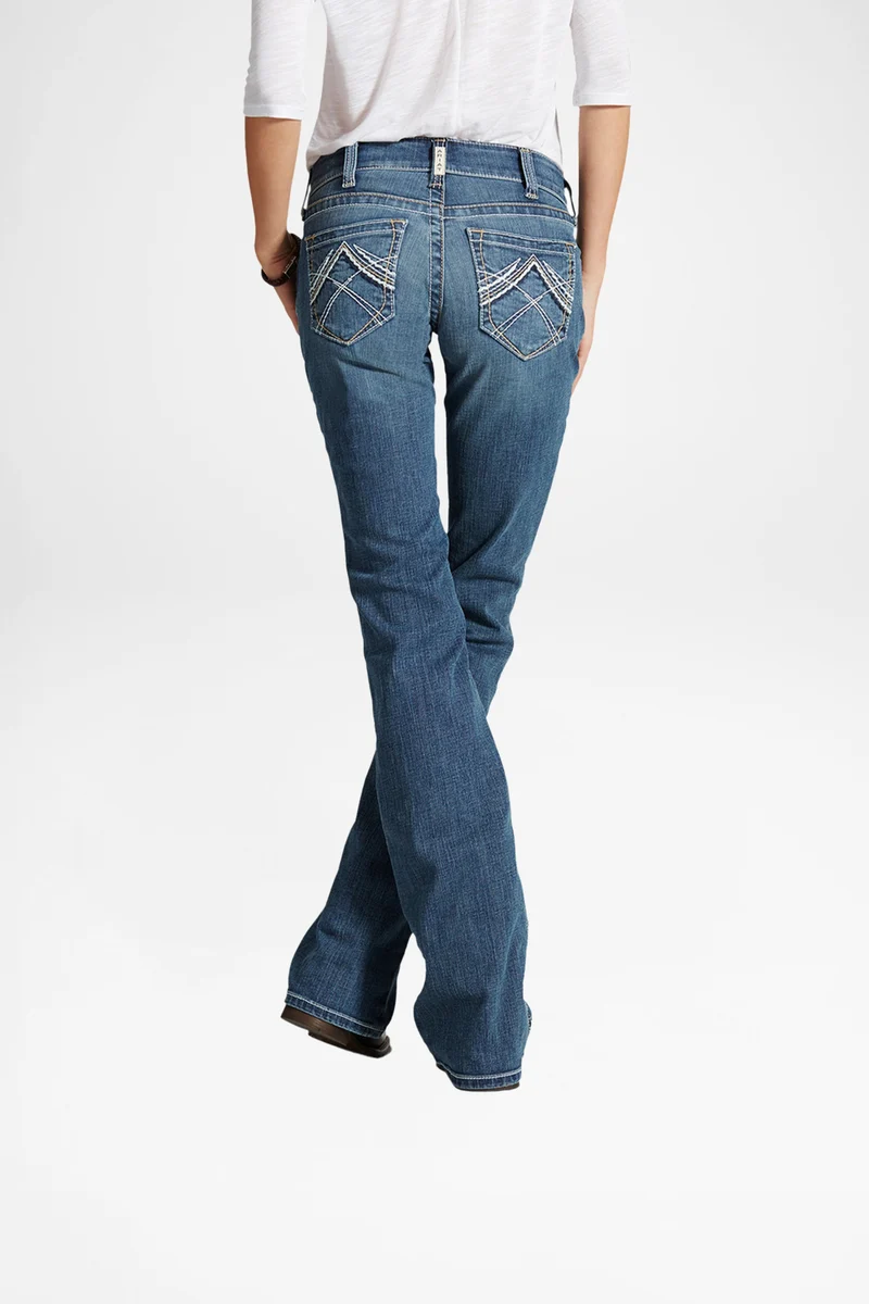 R.E.A.L WHIPSTITCH Mid Rise Damen Blau