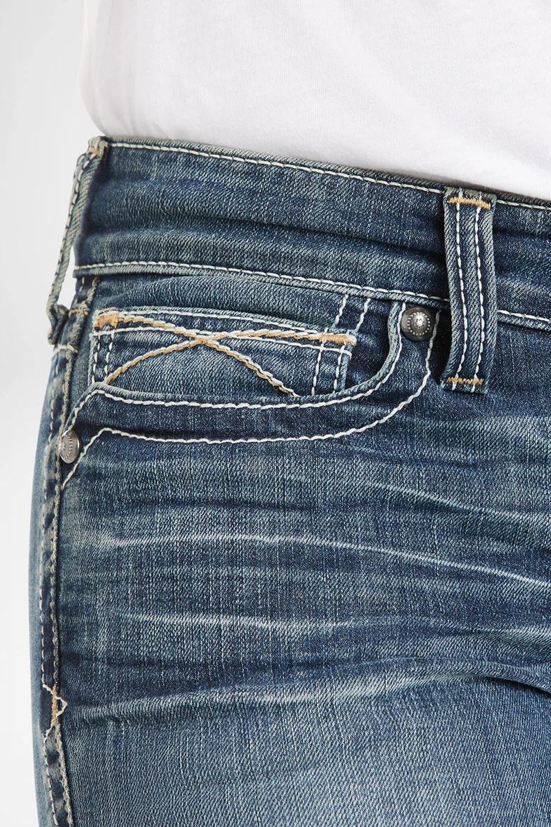 R.E.A.L WHIPSTITCH Mid Rise Damen Blau