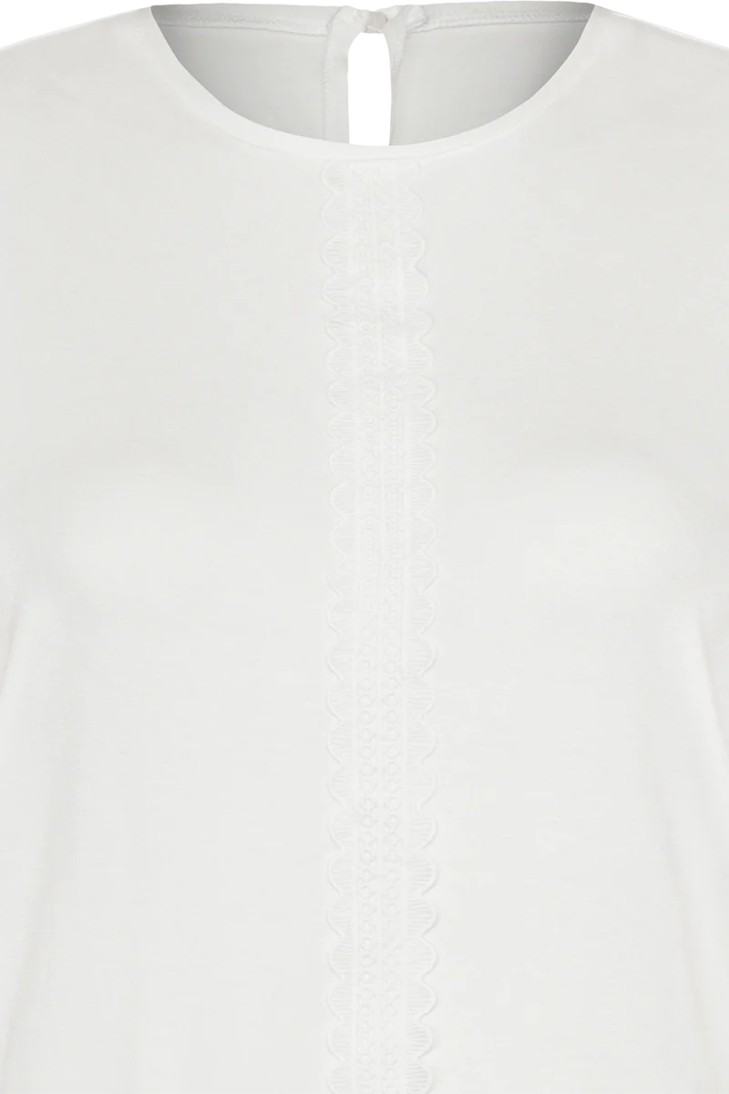 Damen Shirt mit Stretchanteil Langarm - creme