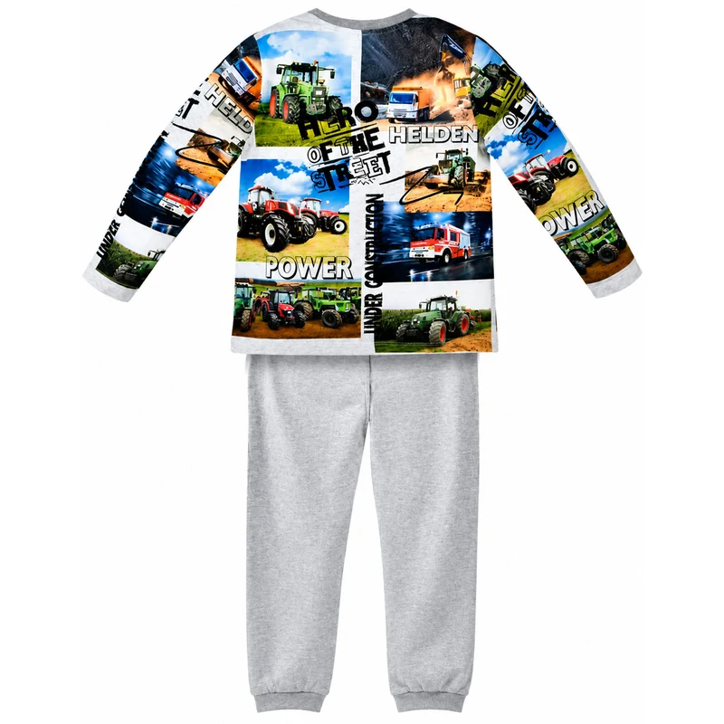 BONDI Jungen Pyjama "Hero of the Street" 33170 | Grey Melange