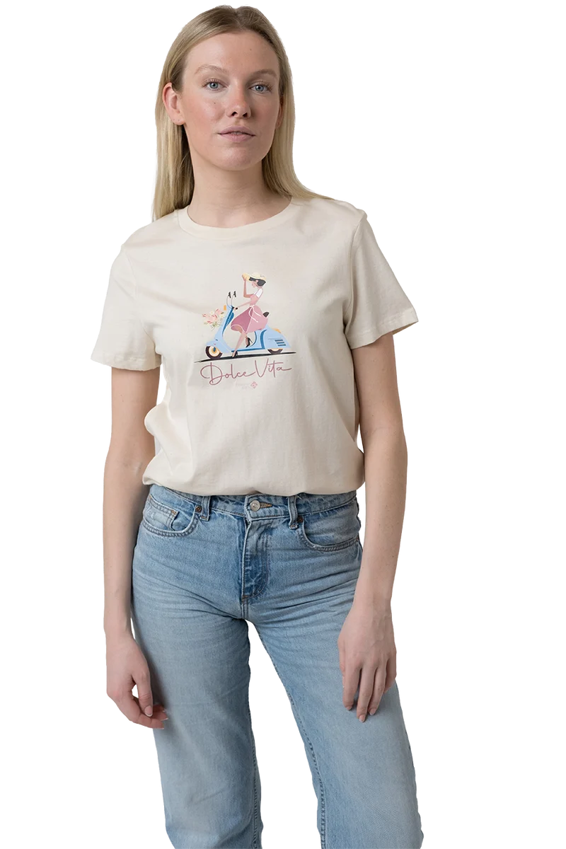 Damen T-Shirt 'DOLCE VITA' mit Rollermotiv