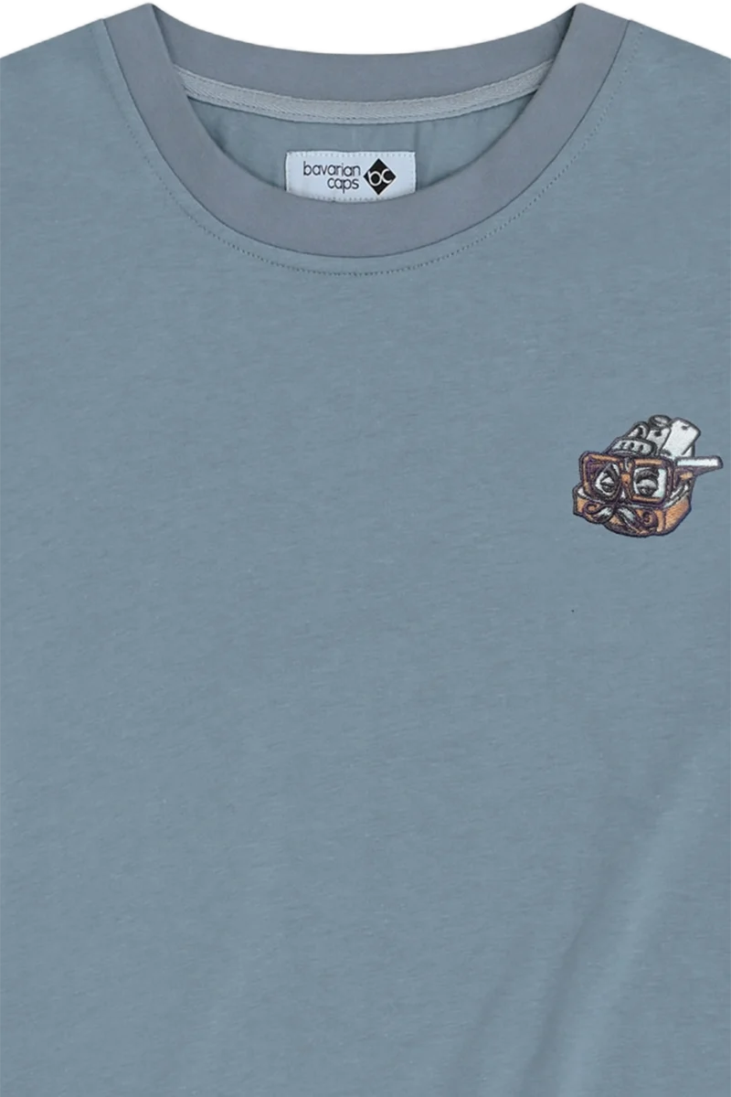 Herren T-Shirt mit bayerischem Motiv-Druck und Stickerei