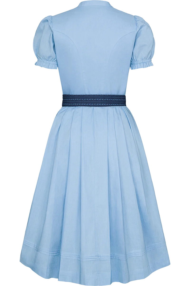Midi-Trachtenkleid mit Schürze und Gürtel - dunkelblau