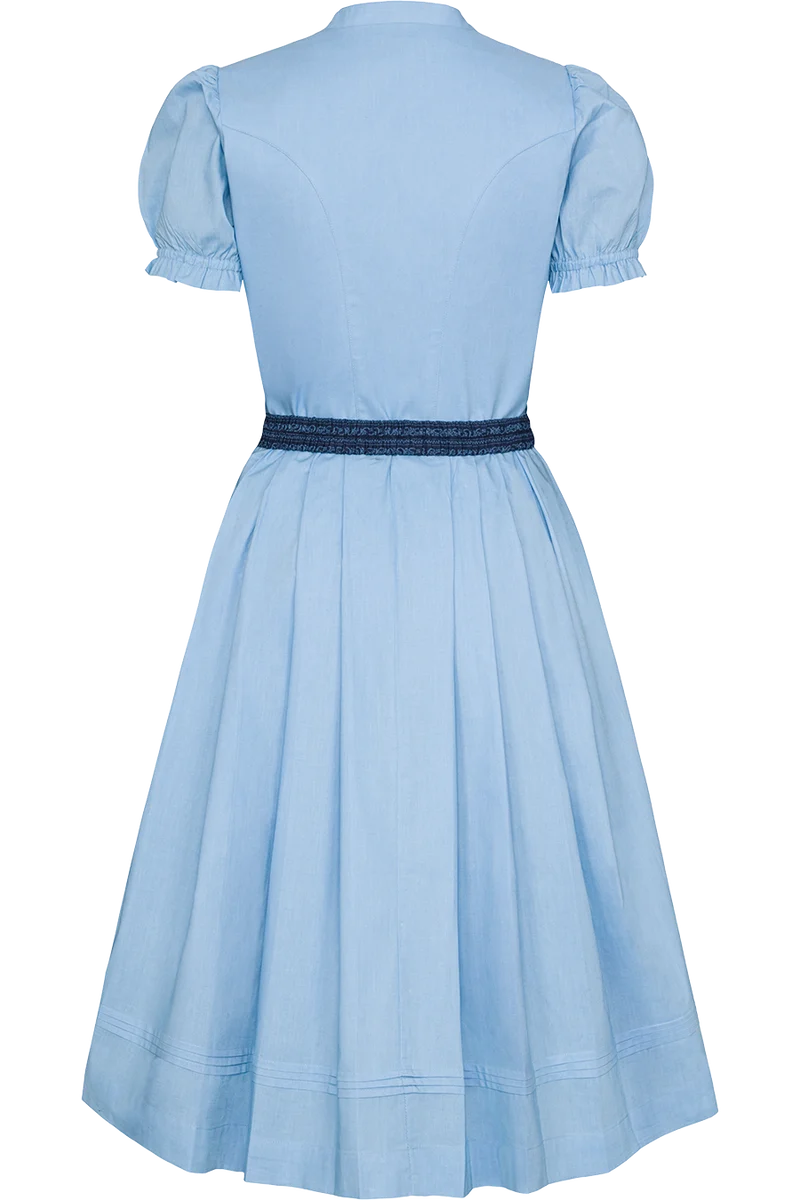 Midi-Trachtenkleid mit Schürze und Gürtel - dunkelblau