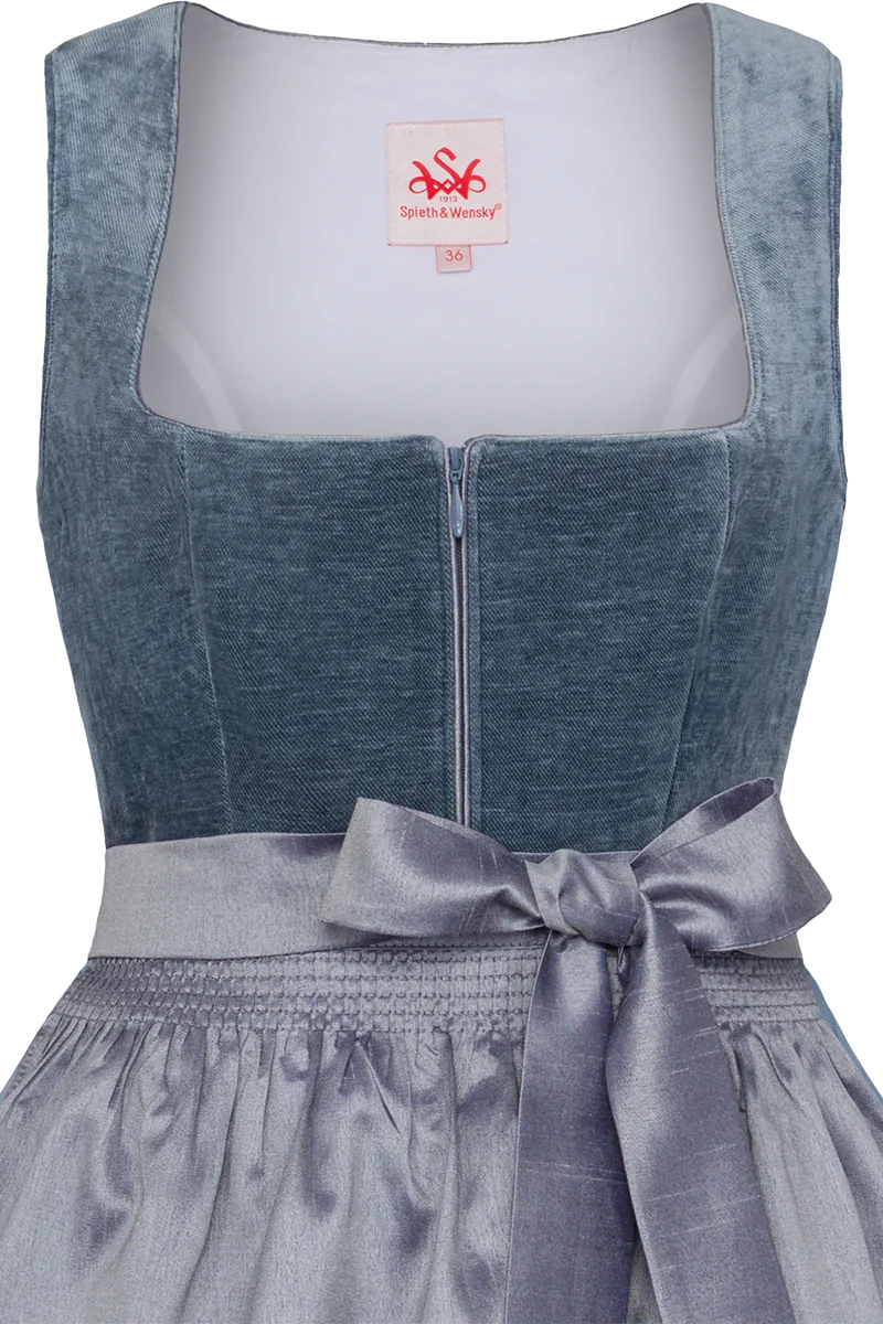 Midi-Stretchdirndl mit schimmerndem Samtoberteil