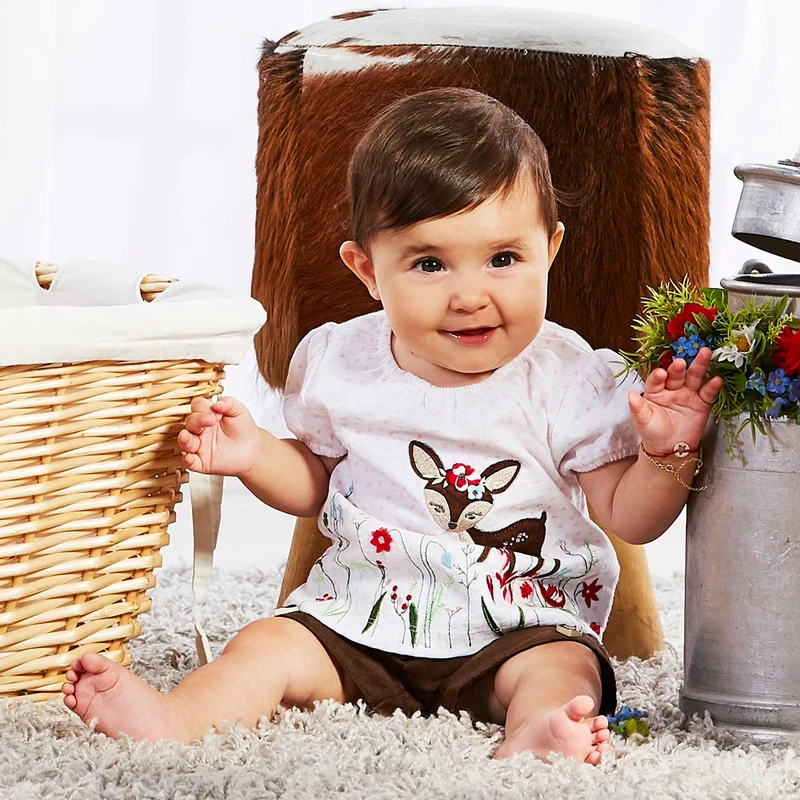 BONDI Baby Mädchen Leggings "Pilz" 86666 | Salbei Grün