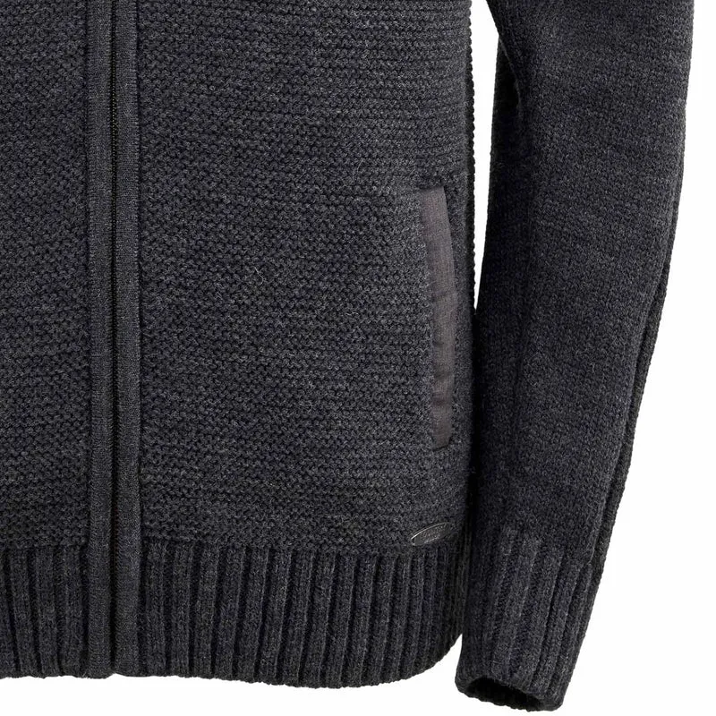 MADDOX Herren Trachten Strickjacke "Bruneck" mit Kapuze | Anthrazit