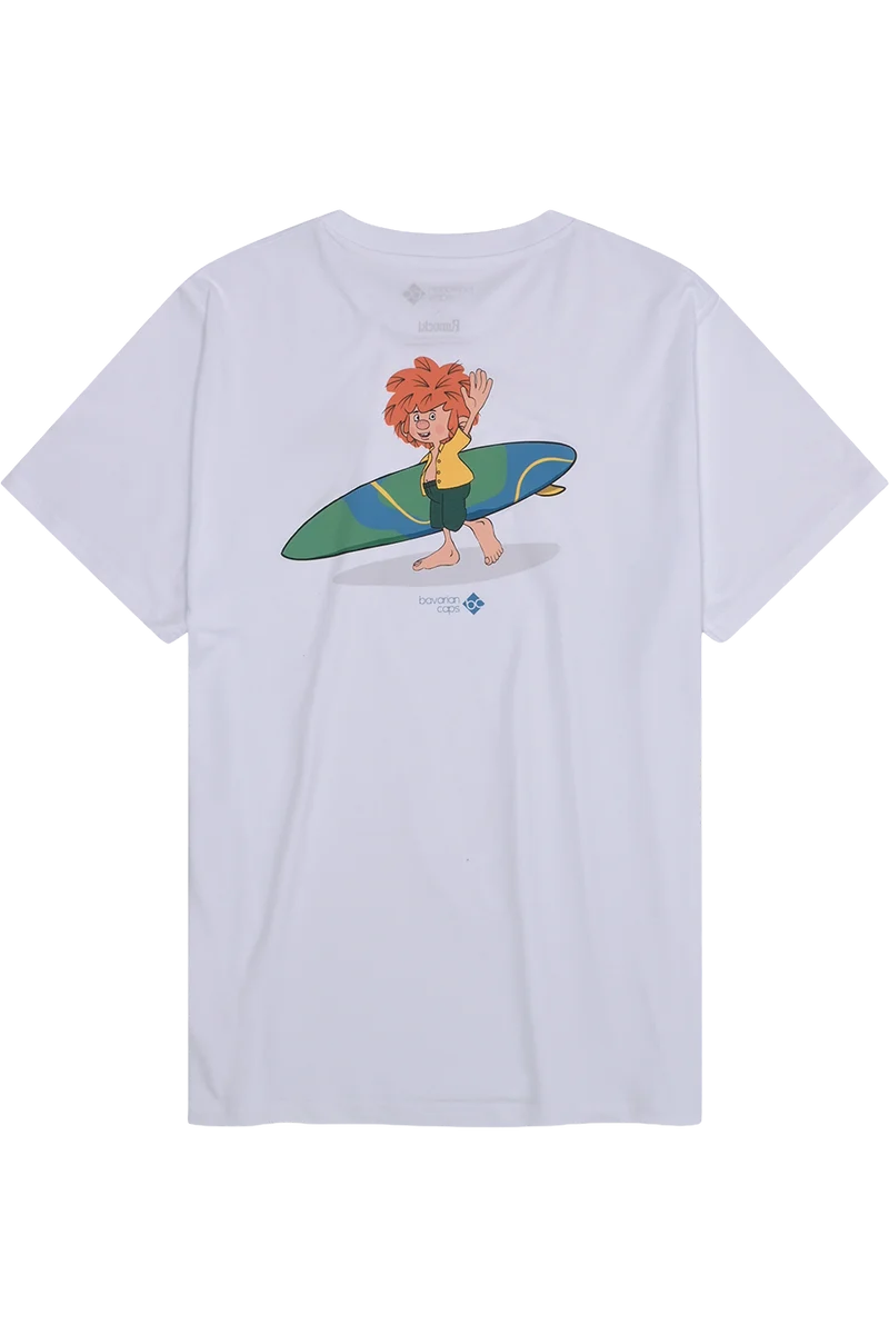 Herren T-Shirt mit surfendem Pumuckl-Print
