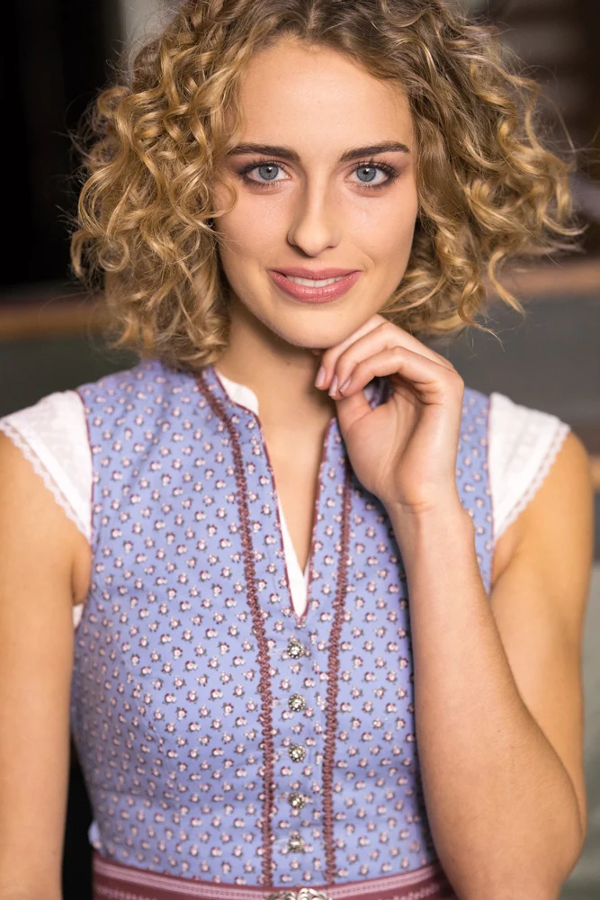 MarJo Trachten Dirndl "Sabella" Traditionell 423958 | Hellblau - 58cm