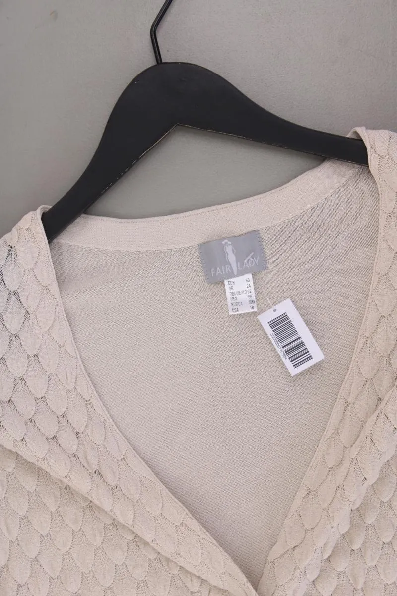 FAIR LADY Strickjacke Gr. 50 neu mit Etikett 3/4 Ärmel creme aus Viskose