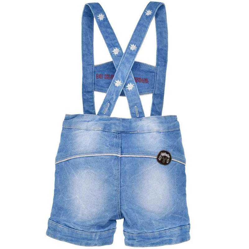 BONDI Baby Jungen Jeans Latzshort "Gipfelkraxler" 91533 | Blue denim