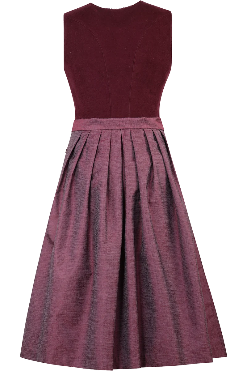Midi-Dirndl mit Cordmieder und Herzausschnitt