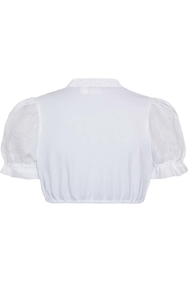 Leinen-Dirndlbluse mit Stretch-Rücken
