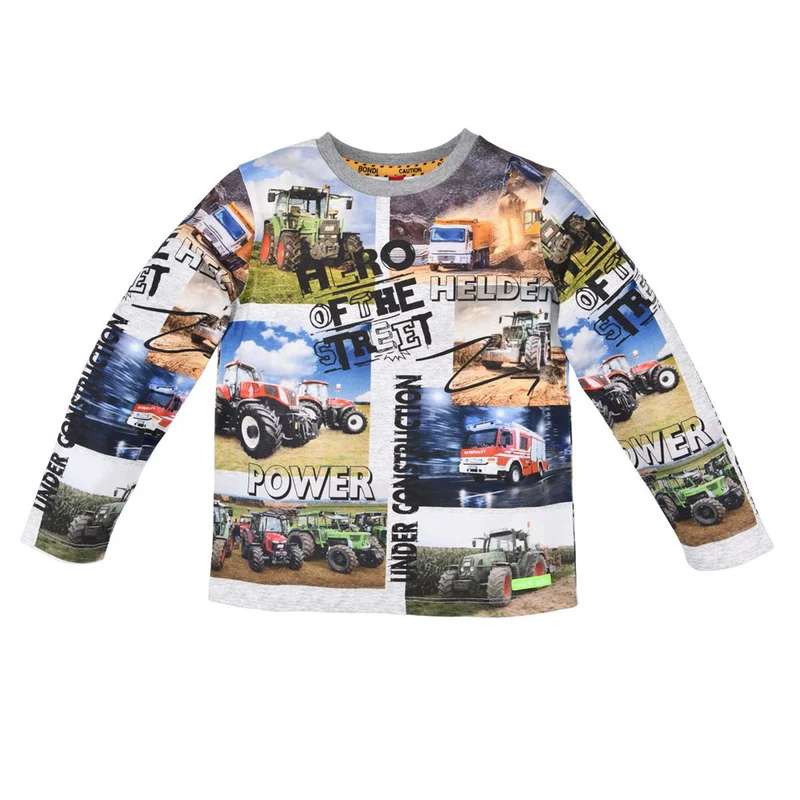 BONDI Jungen Langarmshirt "Hero of the Street" 33165 | Grey Melange