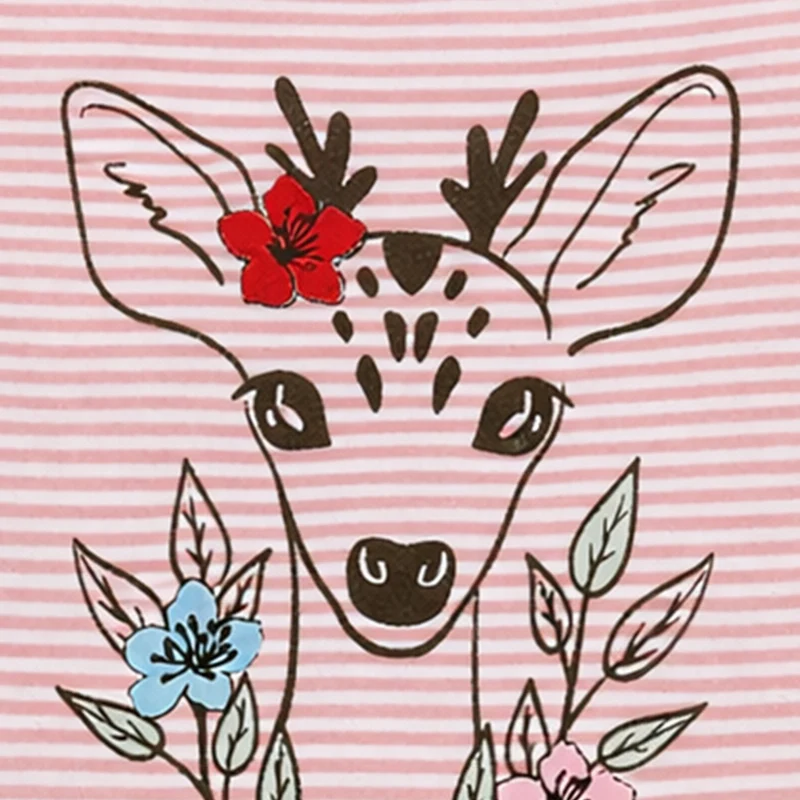 BONDI Baby Mädchen T-Shirt "Rehkitz" 86752 | Rosa Geringelt
