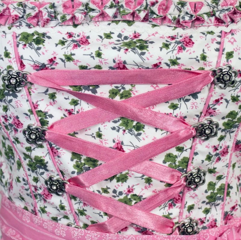 MADDOX Dirndl "Alpach" Traditionell | Creme Rosé 55 cm