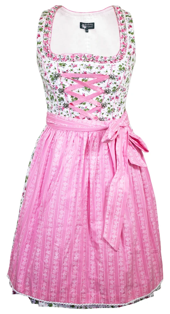 MADDOX Dirndl "Alpach" Traditionell | Creme Rosé 55 cm