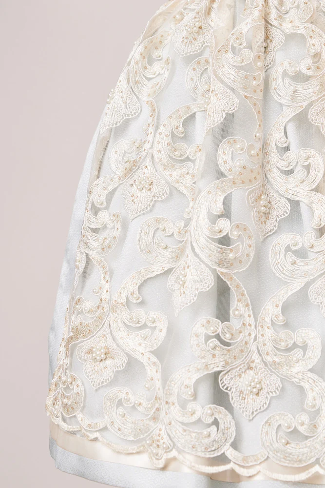 Krüger Dirndl "Dalina" Spitzenschürze 412465 | Hellblau Creme 50cm