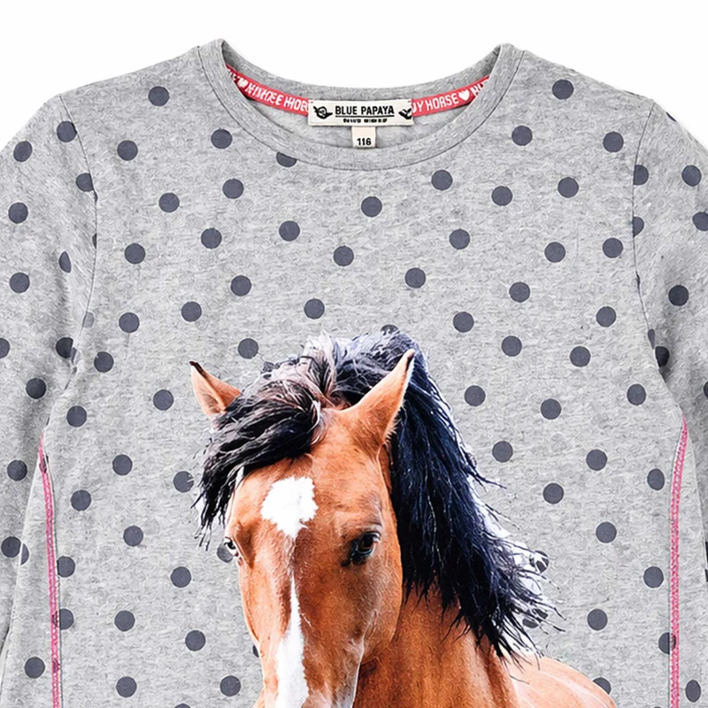 BONDI Mädchen Langarmshirt "Only Love" 36211 | Grey Melange