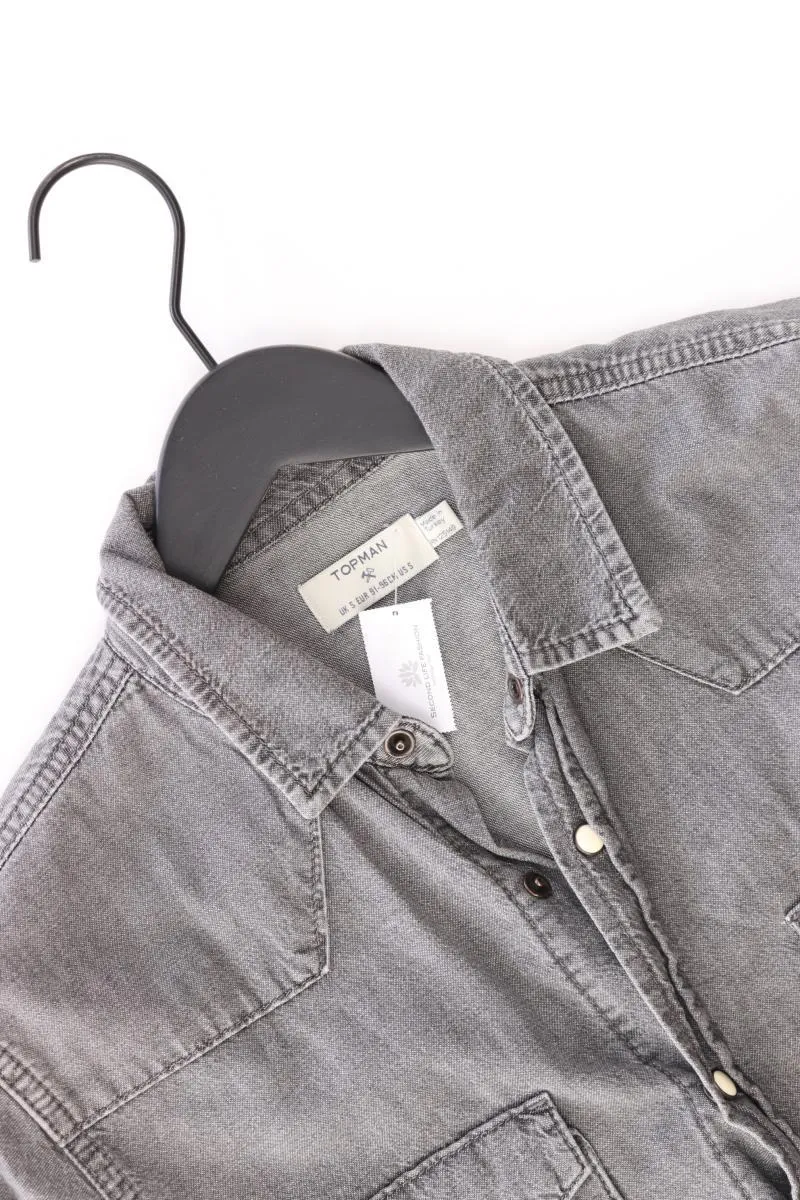 Topman Jeanshemd für Herren Gr. S Langarm grau aus Baumwolle