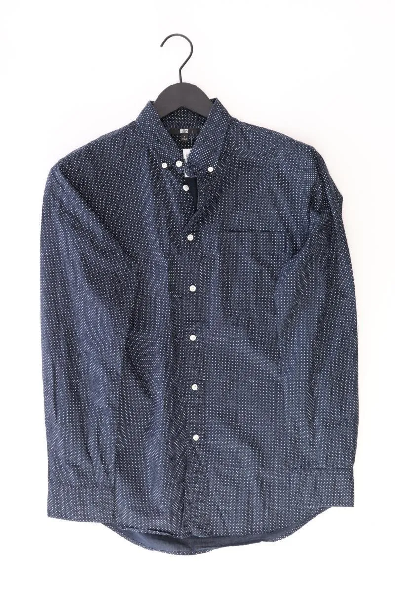 Uniqlo Langarmhemd für Herren Gr. S blau aus Baumwolle