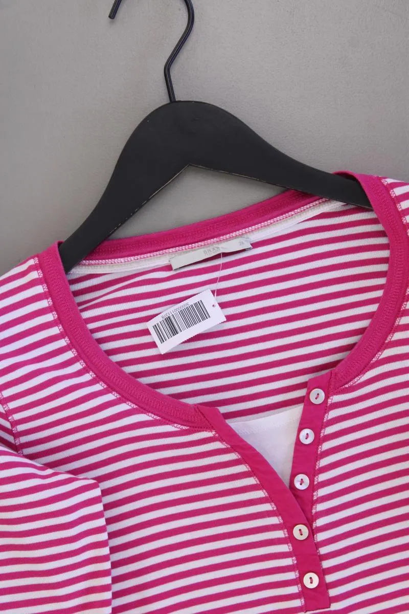 Brax Ringelshirt Gr. 36 gestreift 3/4 Ärmel pink aus Baumwolle
