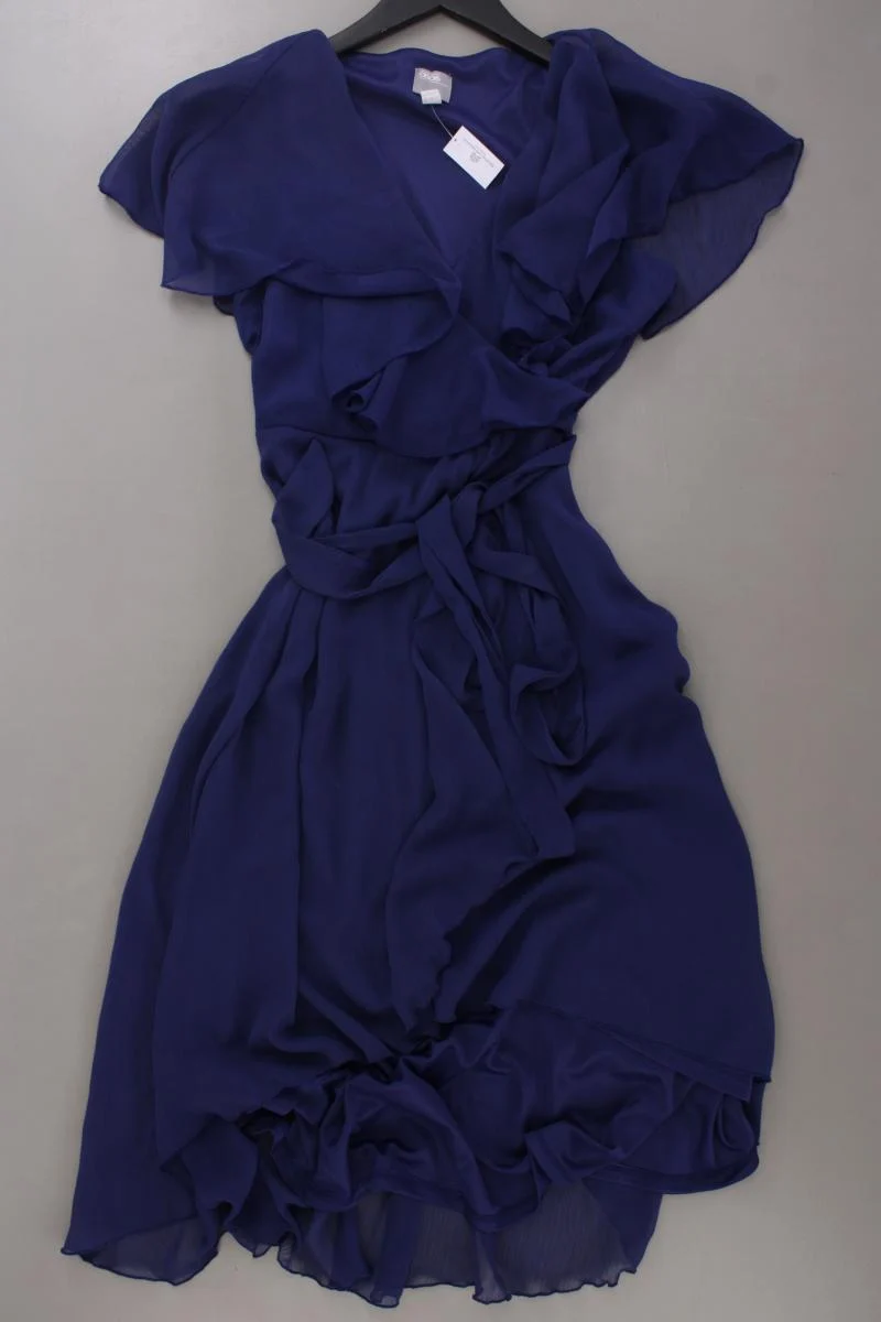 Asos Wickelkleid Gr. 36 Kurzarm blau aus Polyester