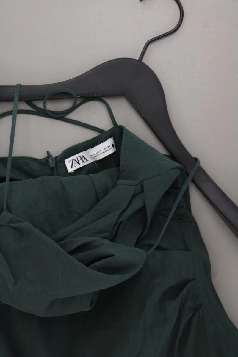 Zara Trägerkleid Gr. XS olivgrün aus Leinen
