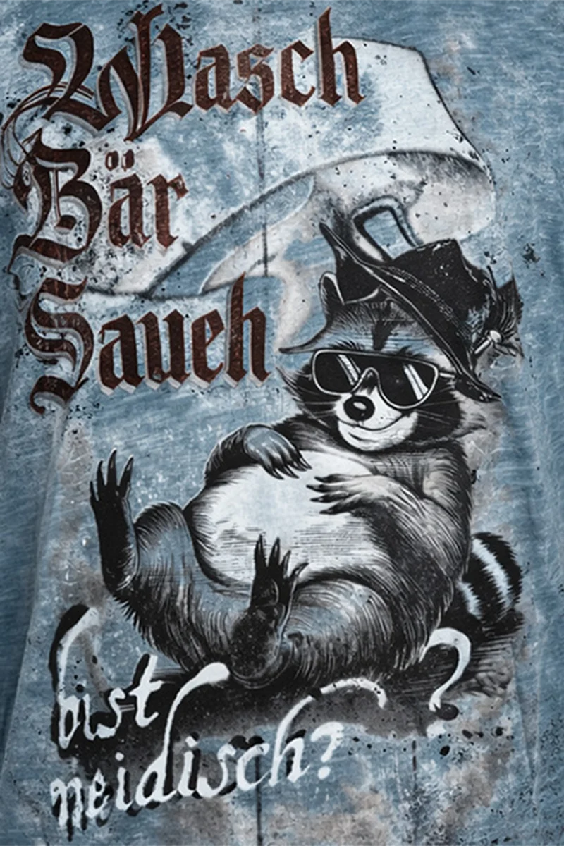 Herren T-Shirt mit Waschbärmotiv 'Waschbärbauch'